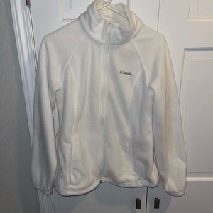 Columbia fleece white zip up